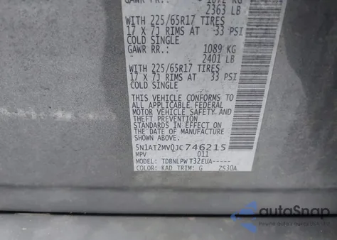 2018 Nissan Rogue S from USA, damaged, VIN 5N1AT2MV0JC746215